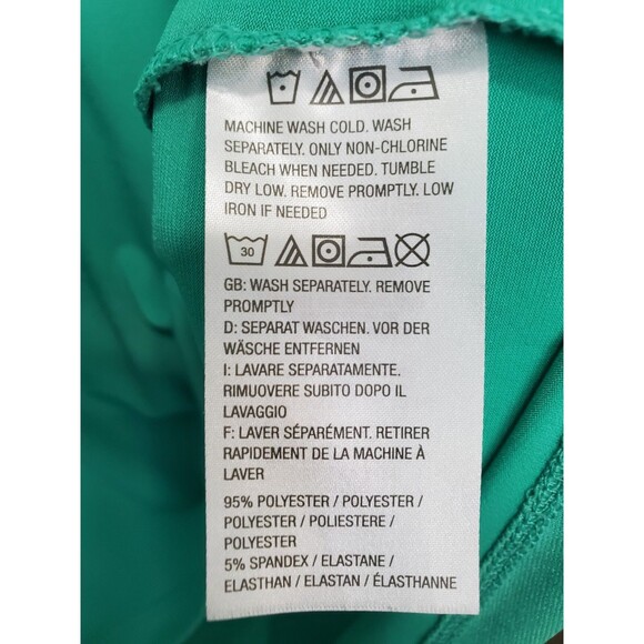 Susan Graver LiquidKnit Green Cap Sleeve Relaxed Fit High-Low Hem Tunic Size L - Picture 4 of 5